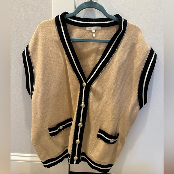 Maje Oversized Rhinestone Sweater Vest - New without tags - Picture 4 of 8